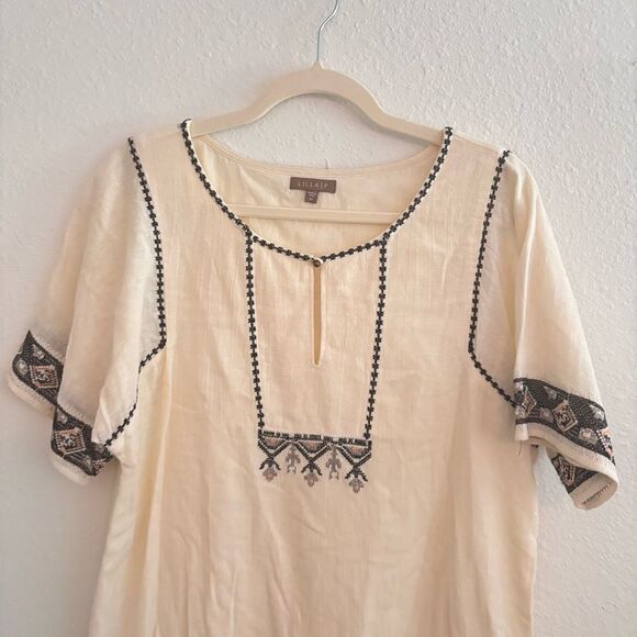 Lilla P Shift Dress with Black Embroidery Size Medium - Picture 4 of 7